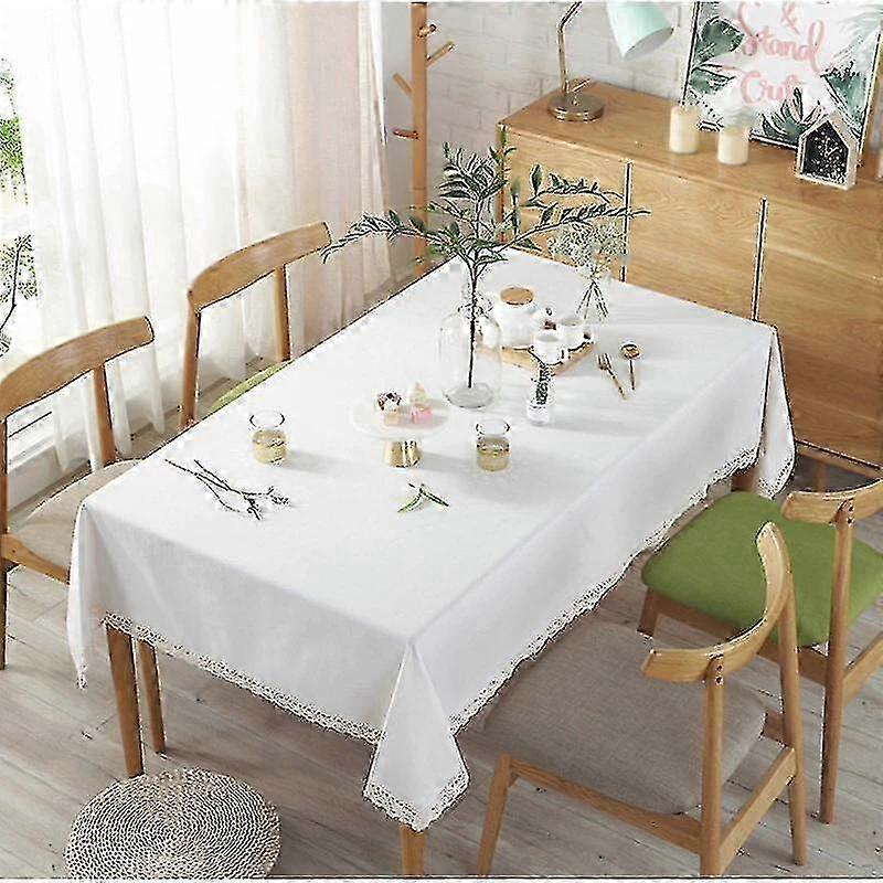 Tablecloths Rectangular Tablecloth With Lace Large Dinning Table Wh...