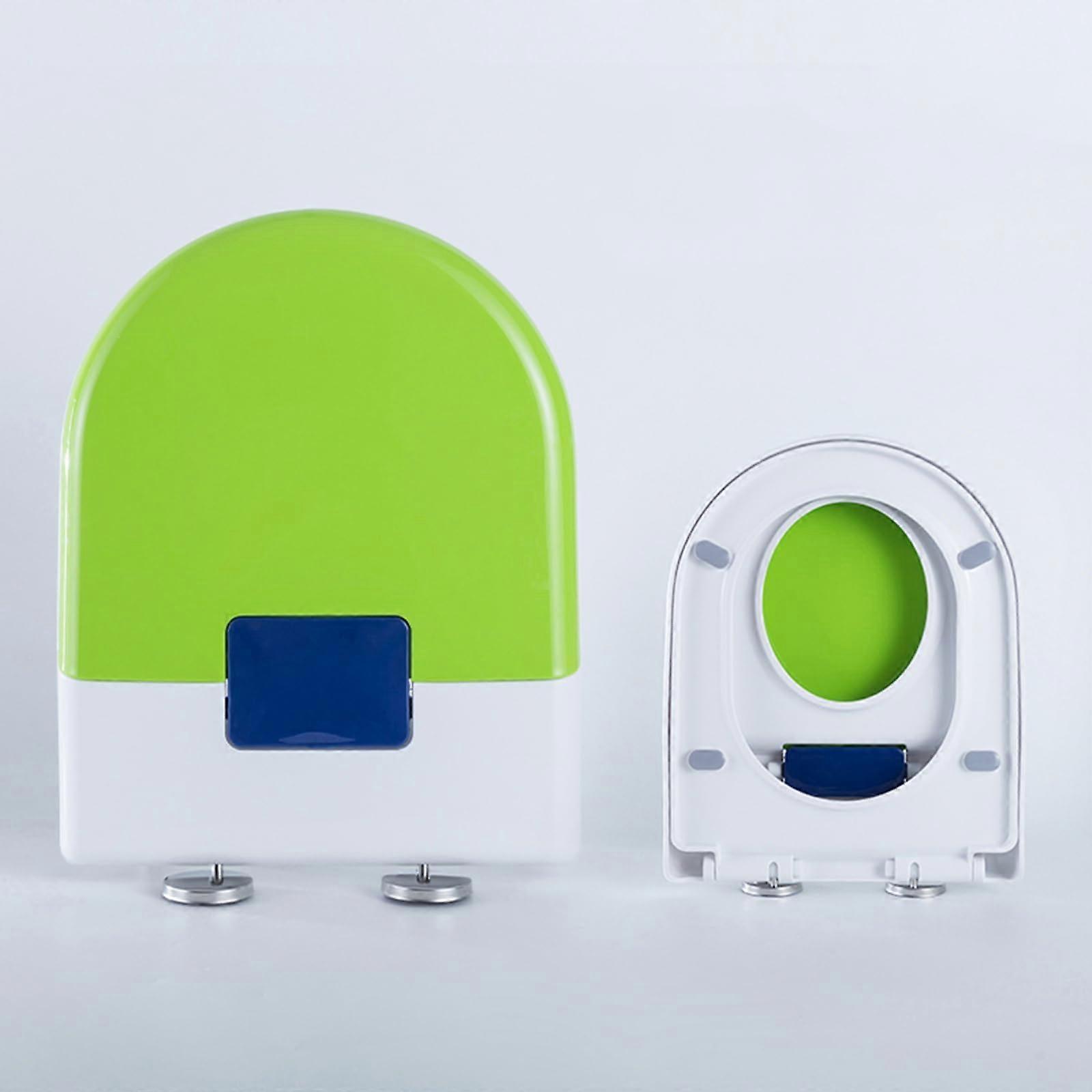 Family Toilet Seat Soft Close With Child Seat Built In Quick Release Adjustable Hinge U And D Shaped Lid 36x45 Cm Green