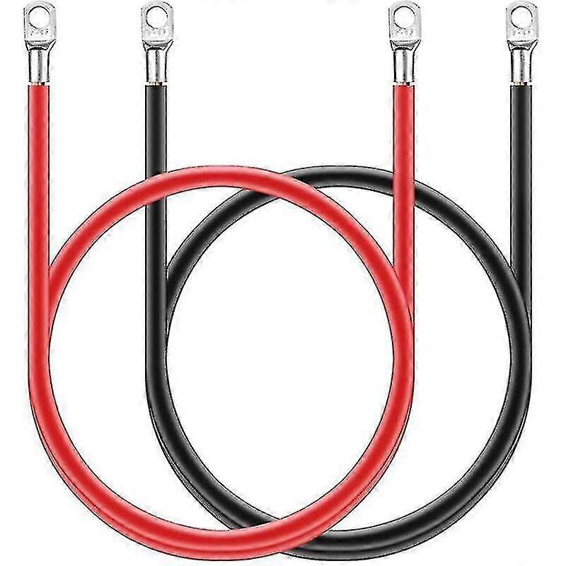 12V Inverter Battery Cables, 2 Red and Black 5AWG Cables, Sturdy, Safe and Suitable for Multiple Scenarios