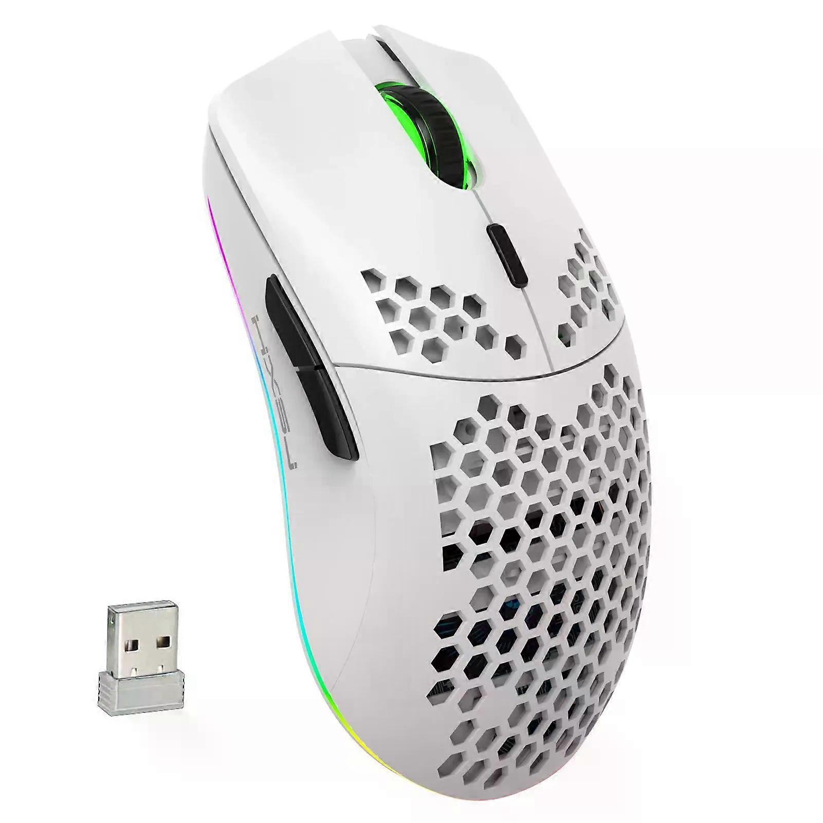 HXSJ T66 RGB 24G Wireless Gaming Mouse RGB Lighting Charging Mouse with Adjustable DPI Ergonomic Design for Desktop Laptop