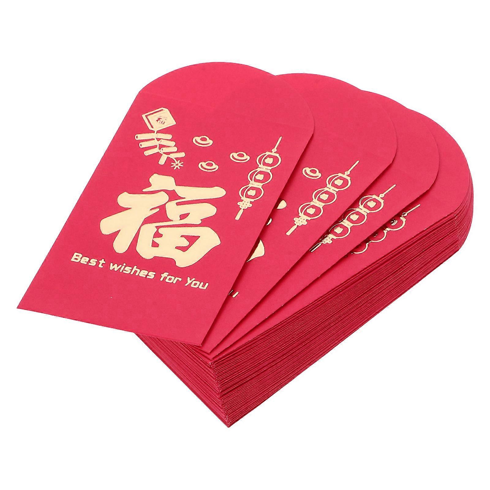 Rosy Paper Wallet for Home 50pcs Safe Lightweight Chinese Style Red Envelopes 6.3 x 3.5 inches