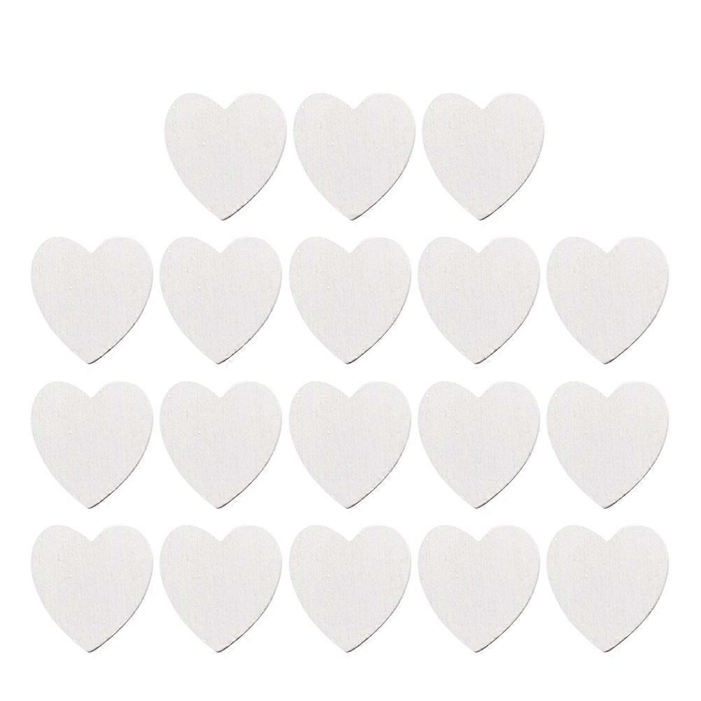 DIY Heart Shaped Wooden Pieces Pack for Decor White Plastic 100pcs