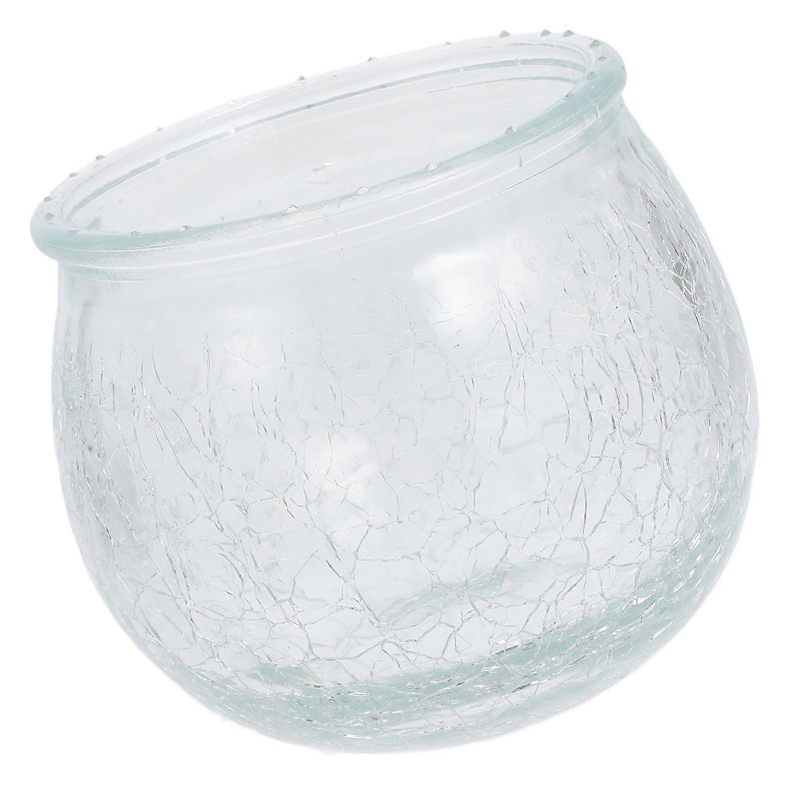 Glass Light Shade Globe Lamp Shade Lamp Post Globe Spherical Lamp Post Cover for Replacement Cracked Pattern Round Lampshade