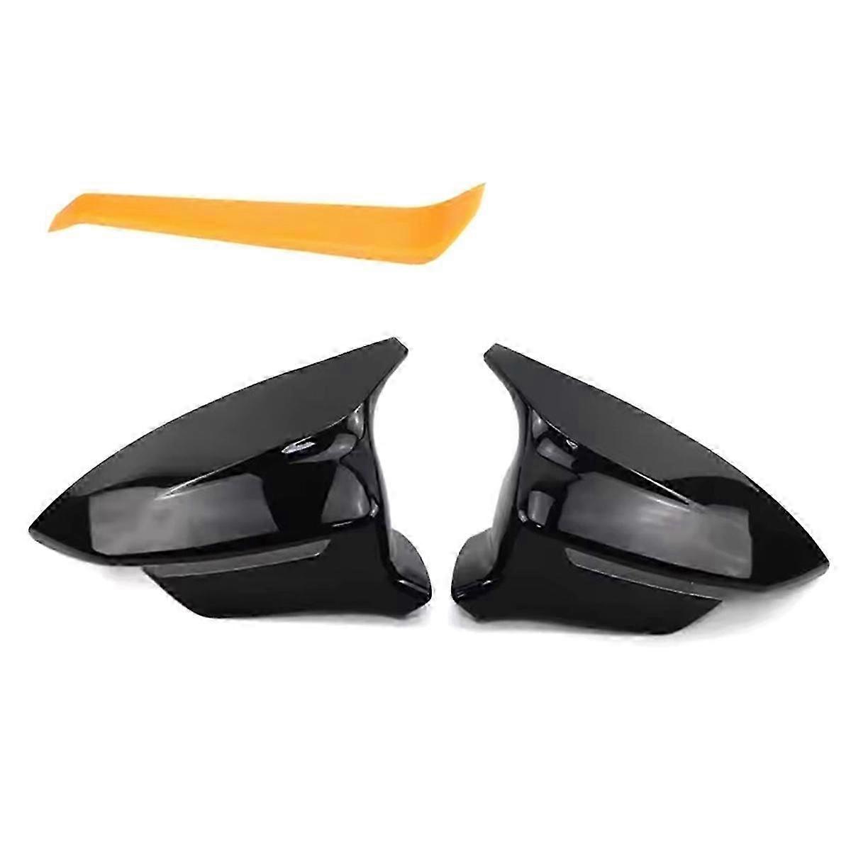 Glossy Black Rearview Side Mirror Caps for Seat Ateca & Tarraco KN2 Models - 2 Pieces 2016-2024