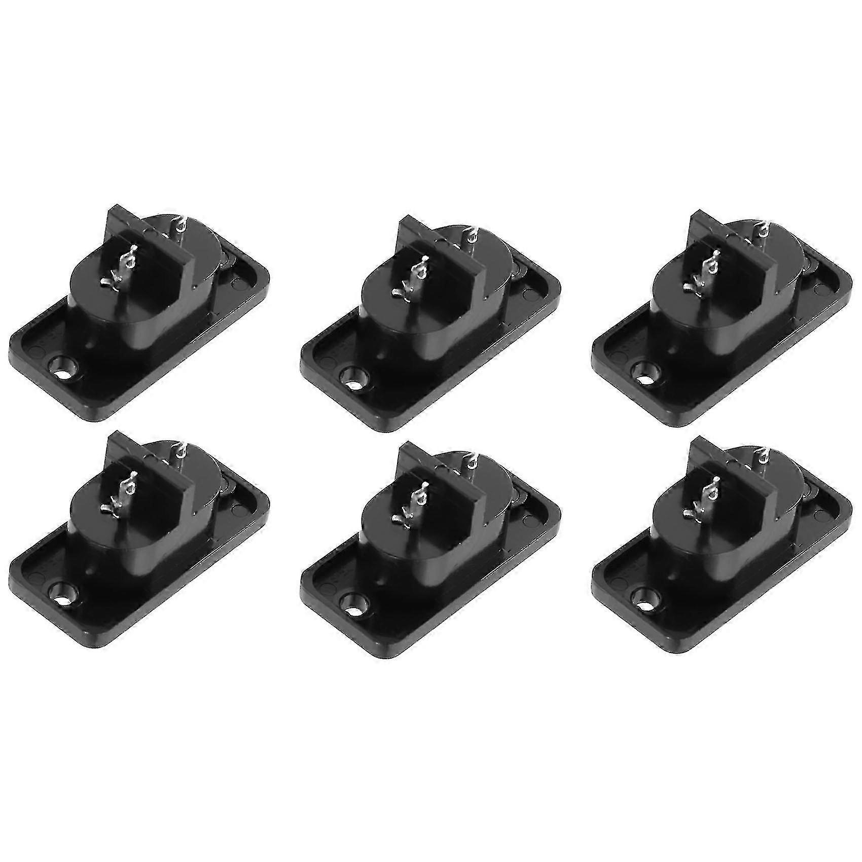 2025 Black 2 Pin IEC320 C8 Screw Mount Inlet Plug Socket AC 250V 2.5A 6 Pcs