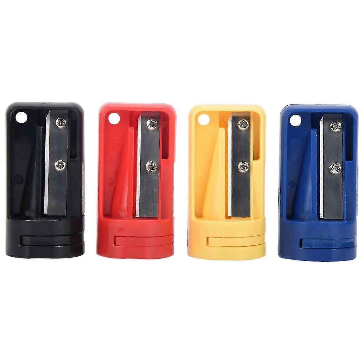 Carpenter Pencil Sharpener- 4 Pack Manual Pencil Sharpener for Flat