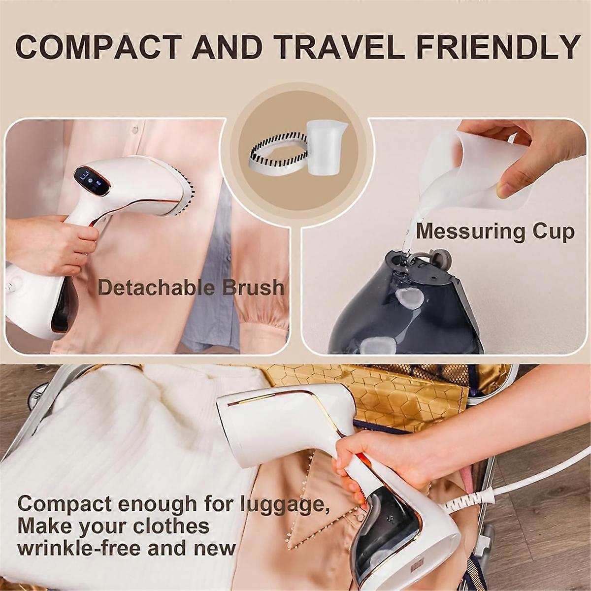 Handheld Garment Steamer Portable Fabric Steamer with Removable Water Tank Ideal for Home & Travel