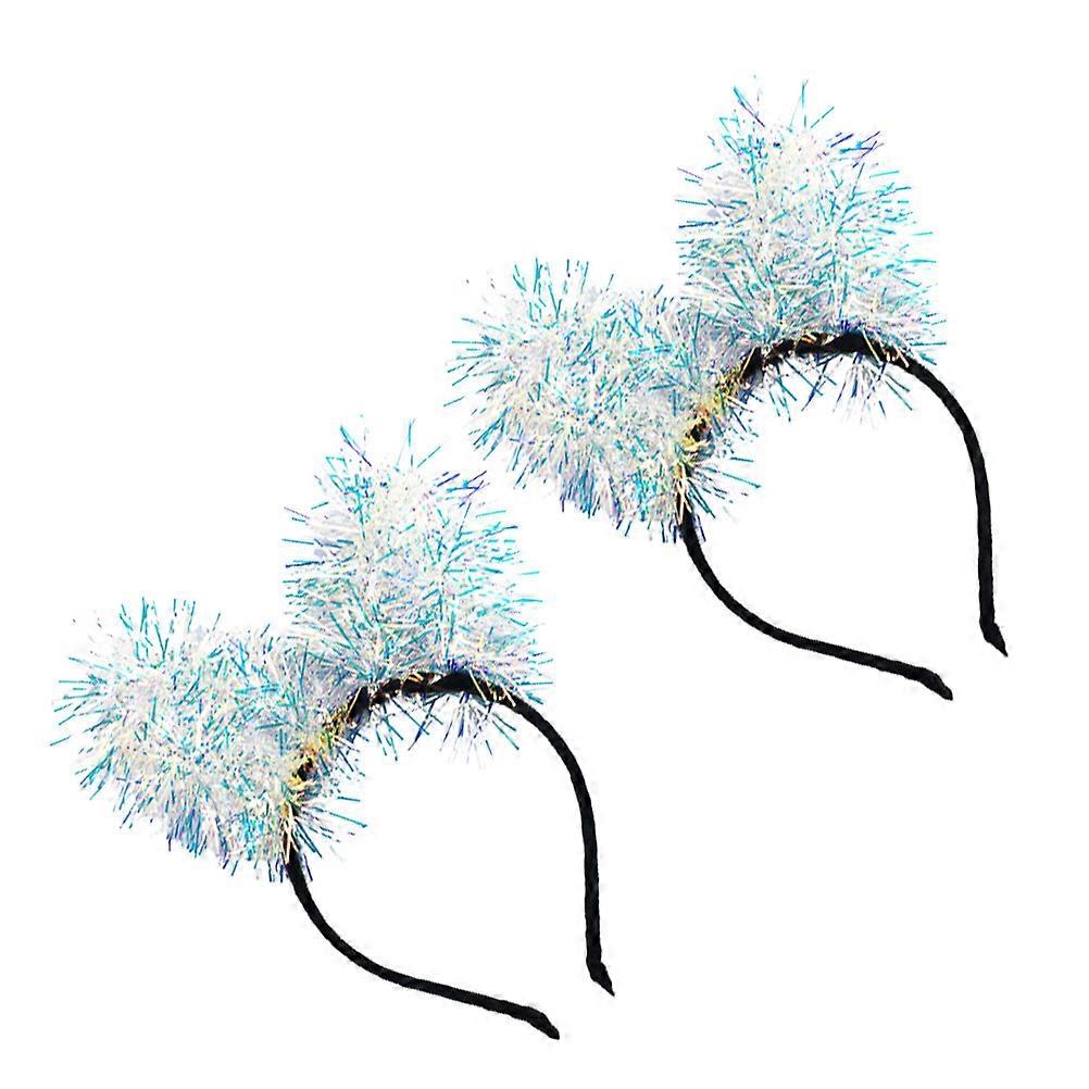 Party Headdress Sequins Rabbit Ears Hair Hoops for 6Pcs Assorted Colors