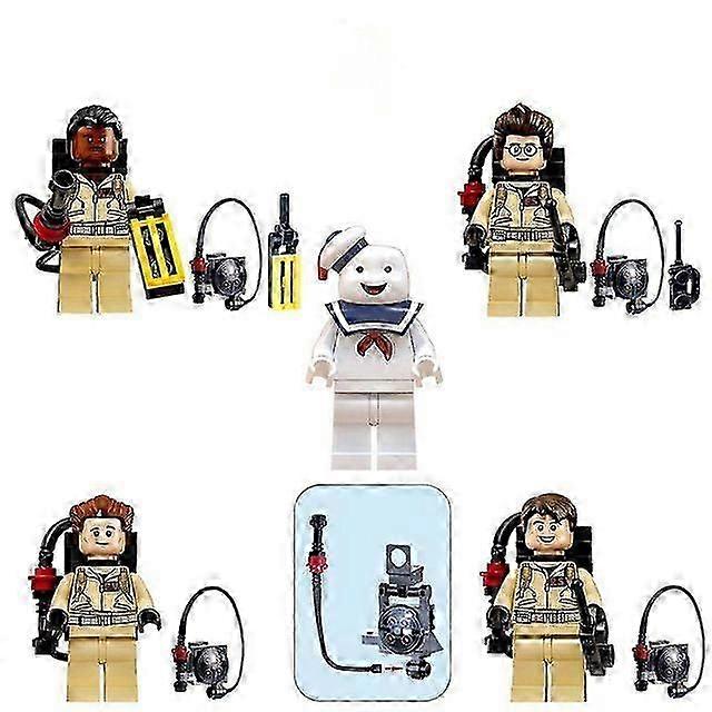 Ghostbusters Doll Gift Home Diy Building Block Toy Action Figure 5pcs/set