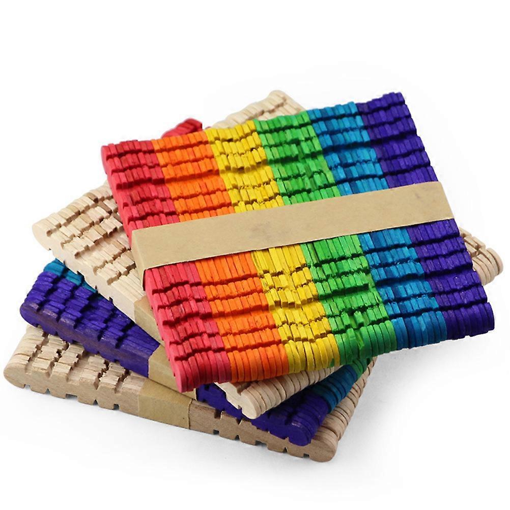 DIY Wooden Sticks Wooden Craft Sticks for Kids Playing 100Pcs Assorted Color