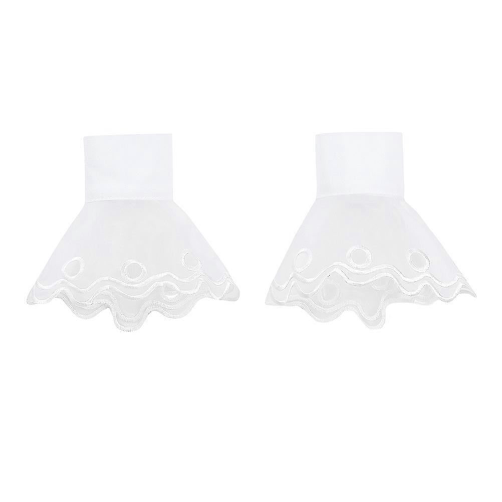 Fake Wrist Cuffs Lace Wrist Cuffs for Decor 1Pair White Chiffon Material
