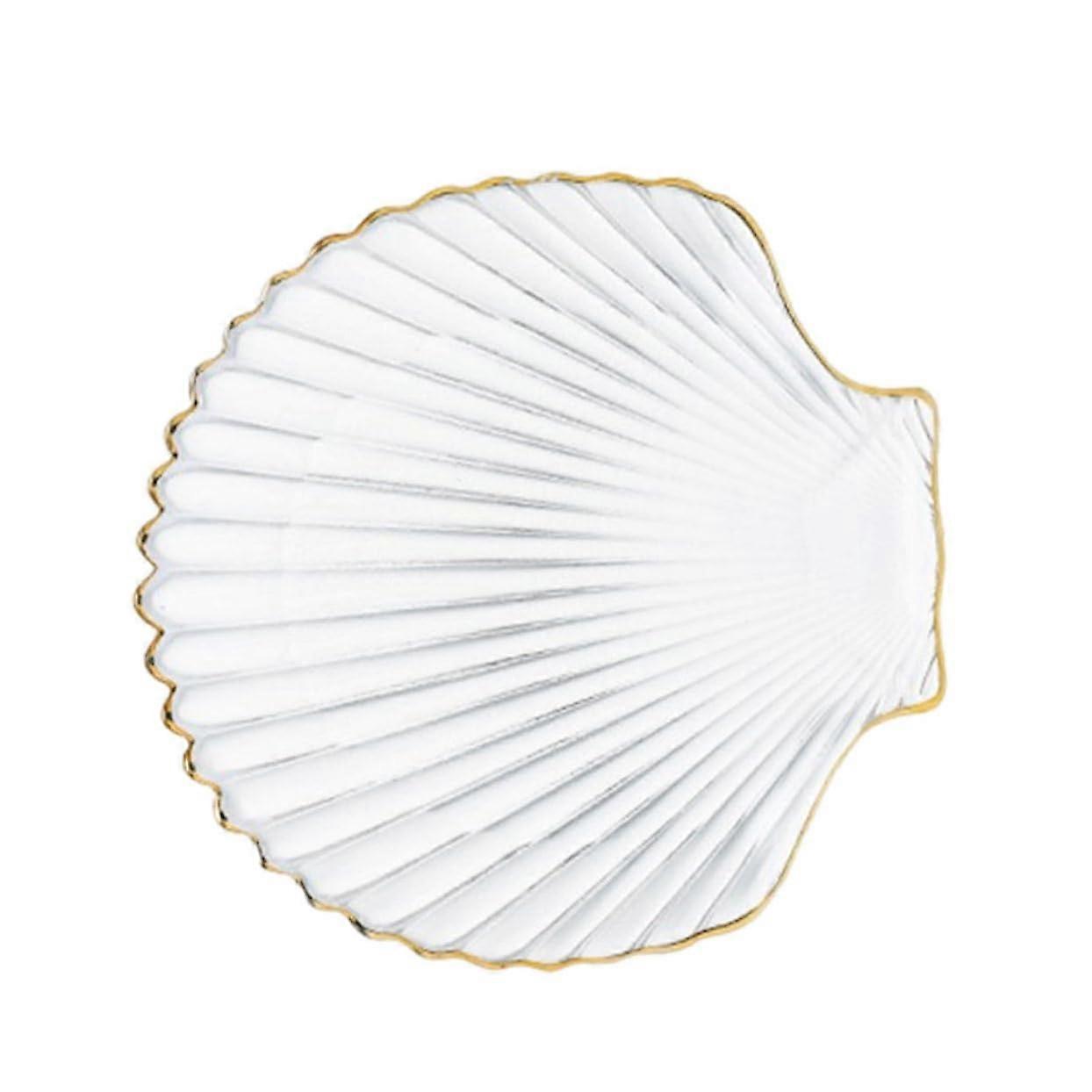 Glass Trifle Dish Shell Shape Jewelry Display Plate Portion Plate Breakfast Serving Dish