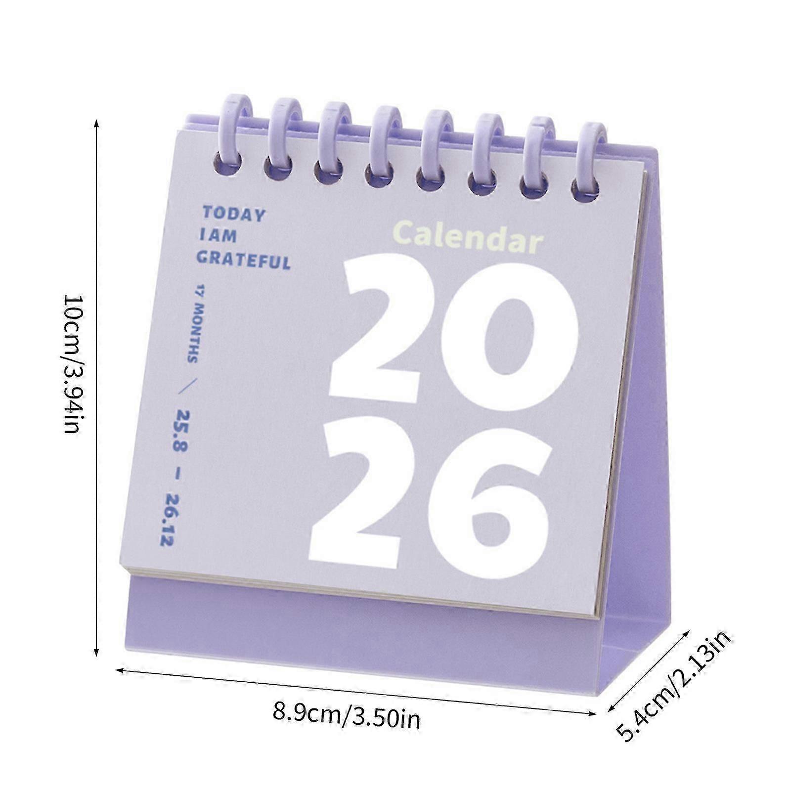 Portable 2026 Desktop Calendar Twin-Coil Binding Paper Calendar 12 month Referance 01/2026 to 12/2026 For Scheduling orange color