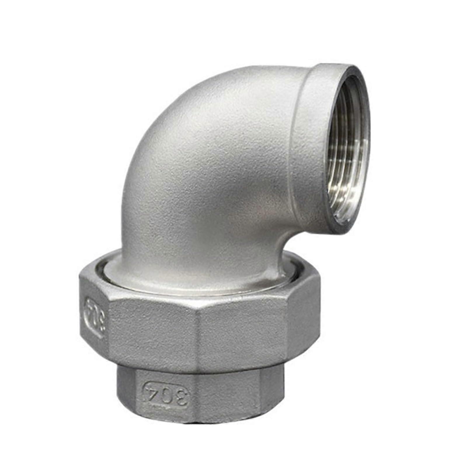 1/42 Inches BSP Female Thread Elbow Union, 304 Stainless Steel, DN8DN50 Water Pipe Fitting, Rotatable Threaded Elbow