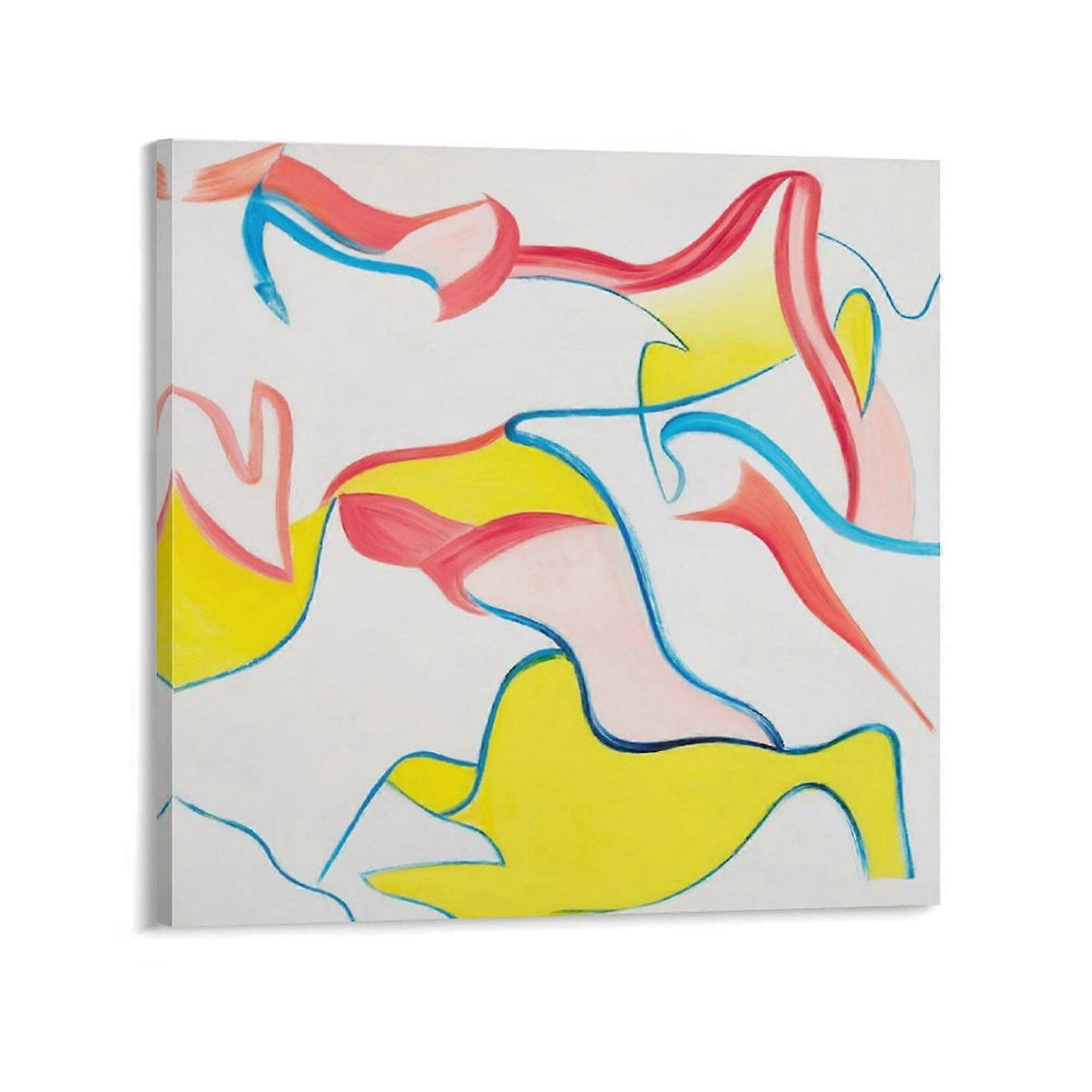Willem de Kooning konstnär affisch, abstrakt expressionism väggkonst canvastavla 16x16inch för sovrum vardagsrum inredning