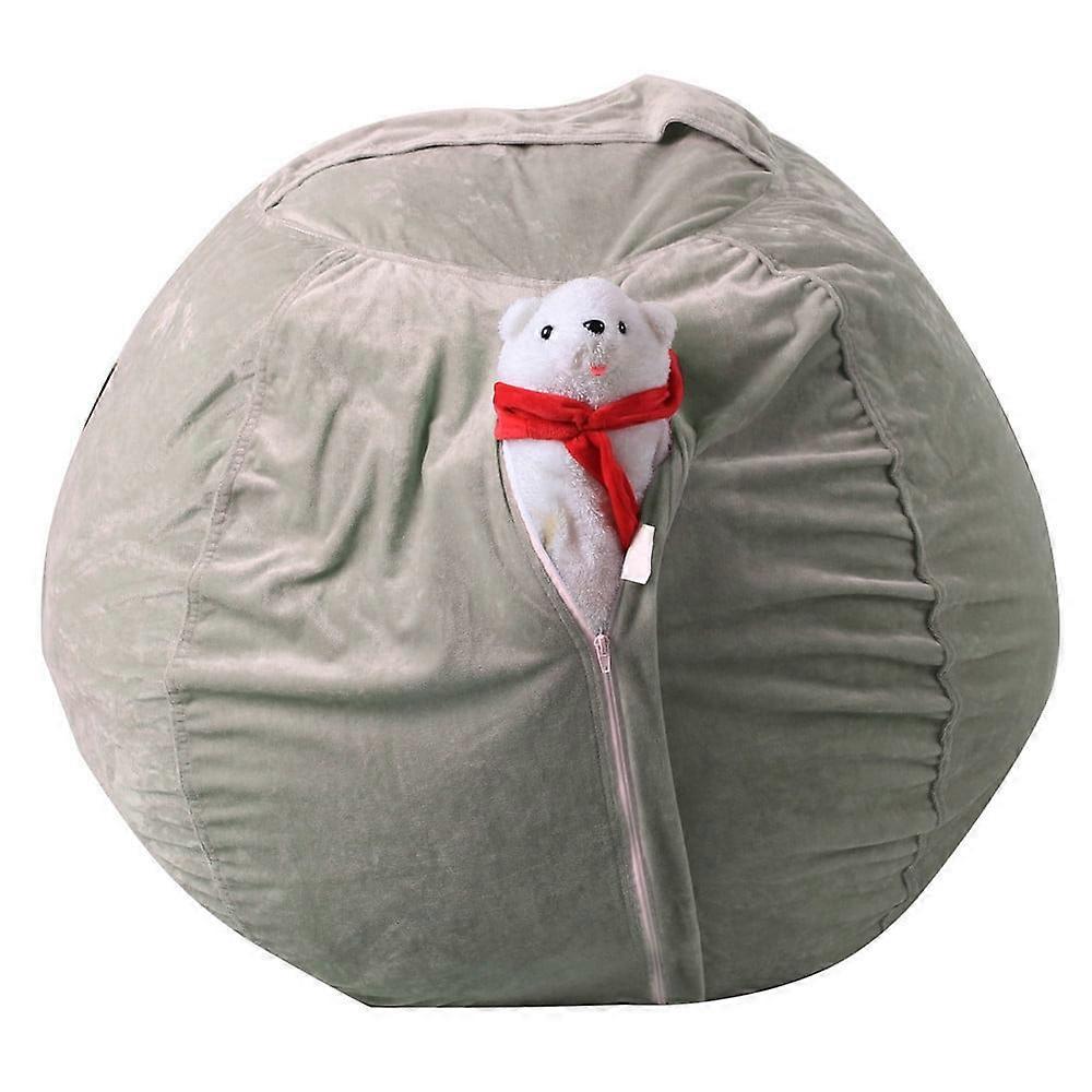 Clearance Large Capacity Kids Stuffed Plush Toy Storage Bag with Multicolor Stripe Fabric, Soft Pouch Chair for Comfortable Sitting and Playtime Fun