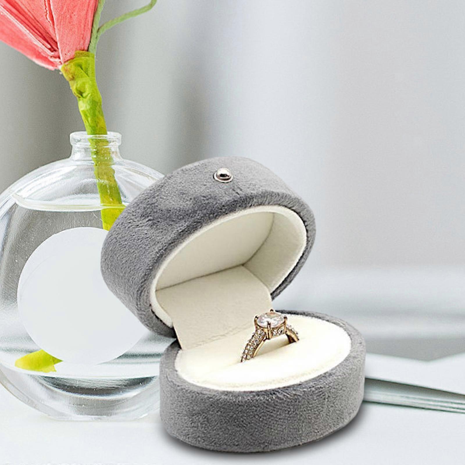 Wedding Ring Box Ring Box Ring Container Portable Decorative Keepsake Box Oval