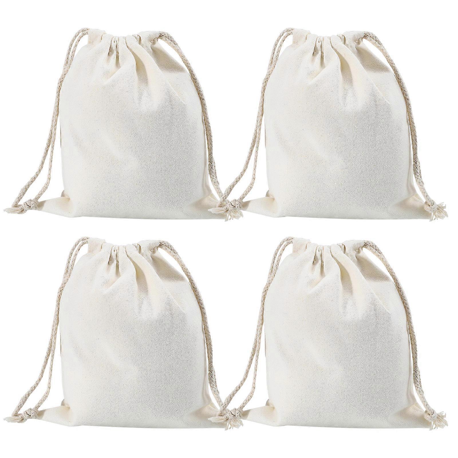 Canvas Drawstring Bag for Storage Use 4Pcs Portable Canvas Drawstring Storage Bag