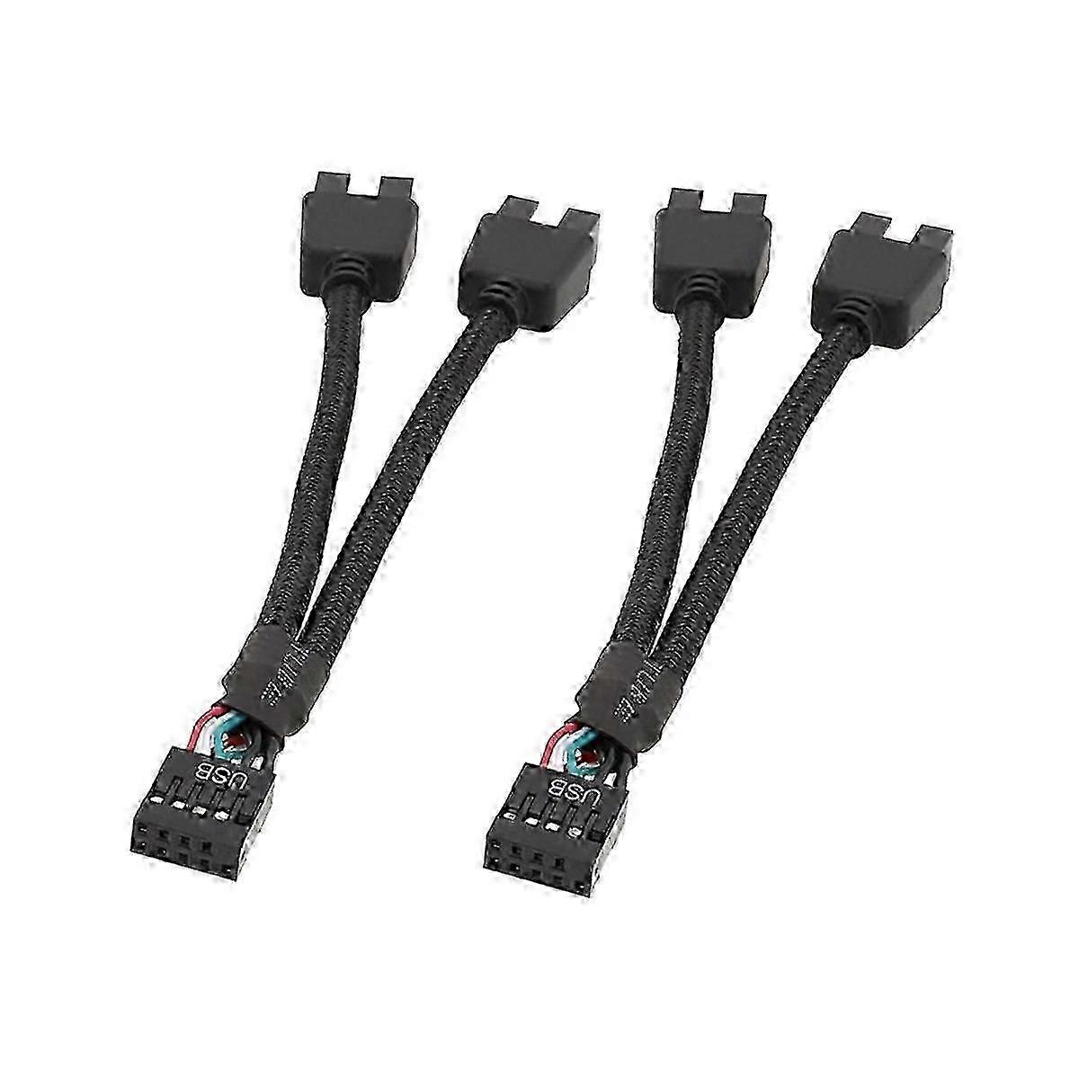 2 Adet Bilgisayar Anakart USB Uzatma Kablosu 9 Pin 1 Kadın 2 Erkek Y Splitter Ses HD Genişletme