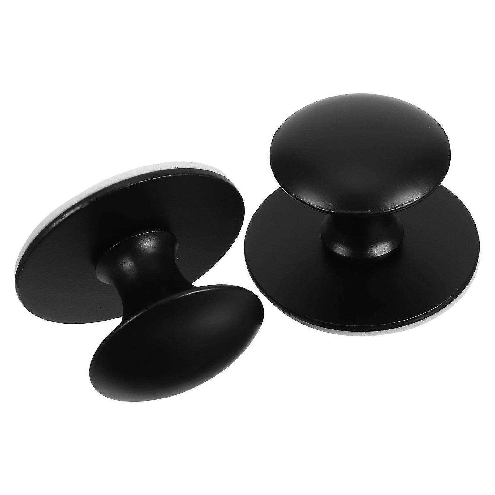 Black Stainless Steel Adhesive Cabinet Knobs Self Stick 6Pcs Set