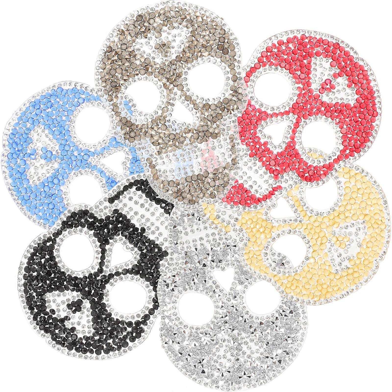 Skull Embroidered Patch Applique Multi Use For Diy Projects Pants Backpack Hot Melt Adhesive 6Pcs