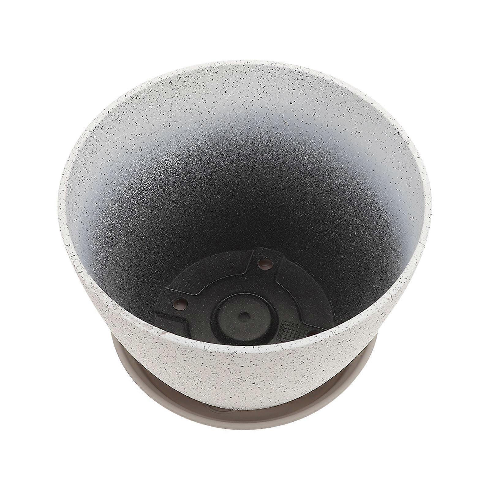 Frosted Flower Pot With Tray 2 Sets Resin Plant Container For Plant Lovers Garden Use And Indoor Decoration 19.5X19.5CM