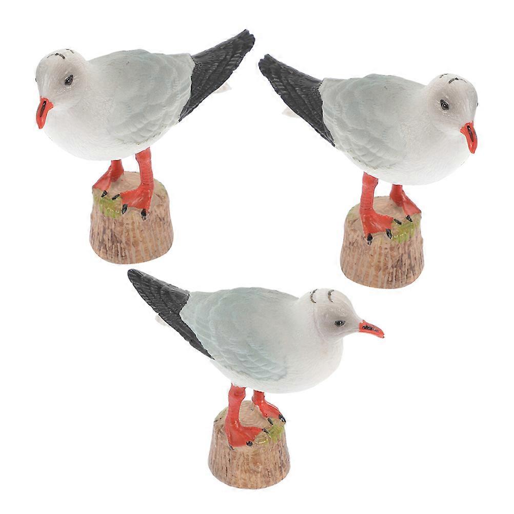 Seagull Bird Figurine Plastic Statue for Decor 12Pcs Nautical Style Home Garden