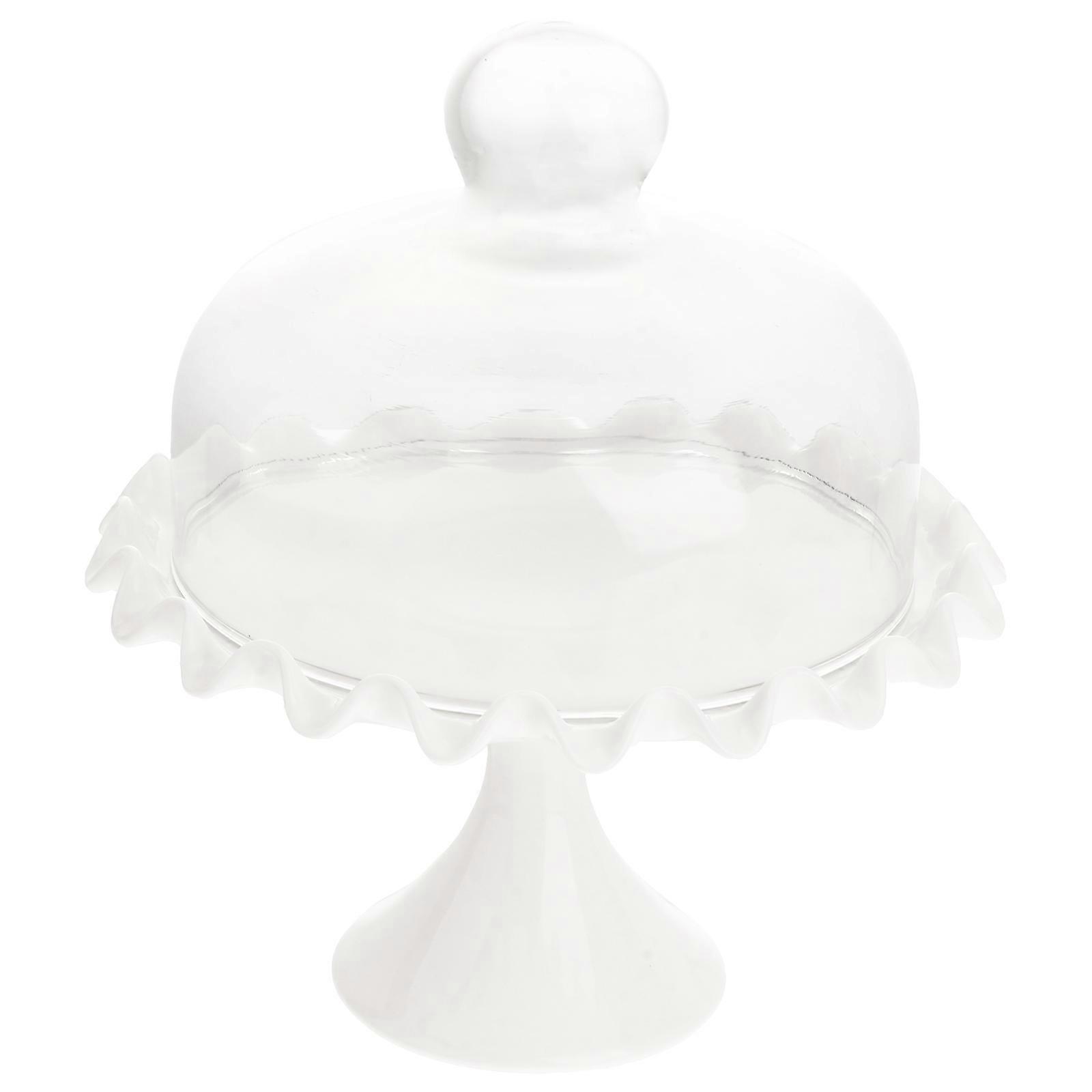 Rectangular Cake Glass Kit Ideal For Home Use And Bakery Display In White, Fly Proof And Dustproof Features, 2Set Included