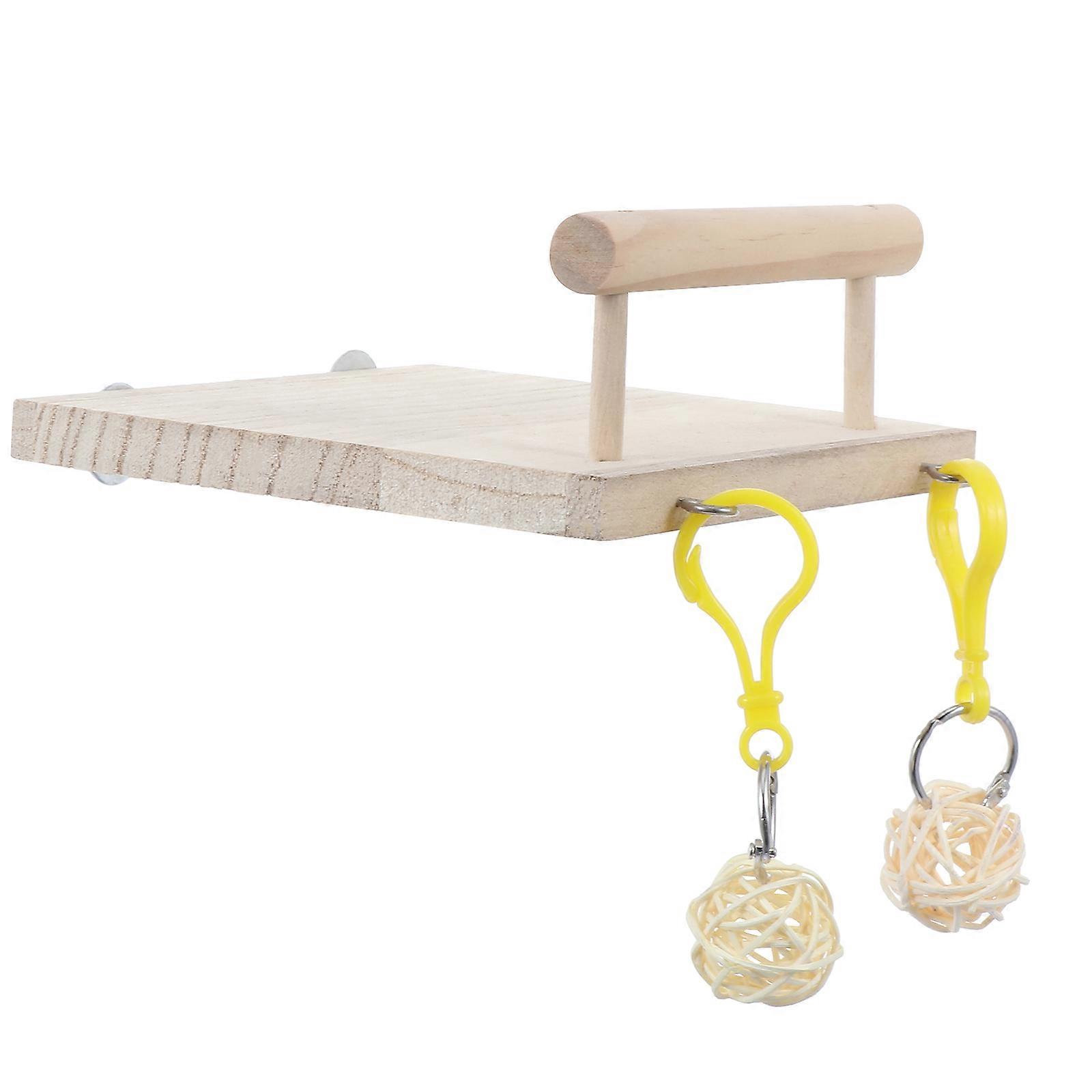 Hamster Toy Bridge Parrot Wood Platform Stand Rack Chewing Toy Playing 1Pcs