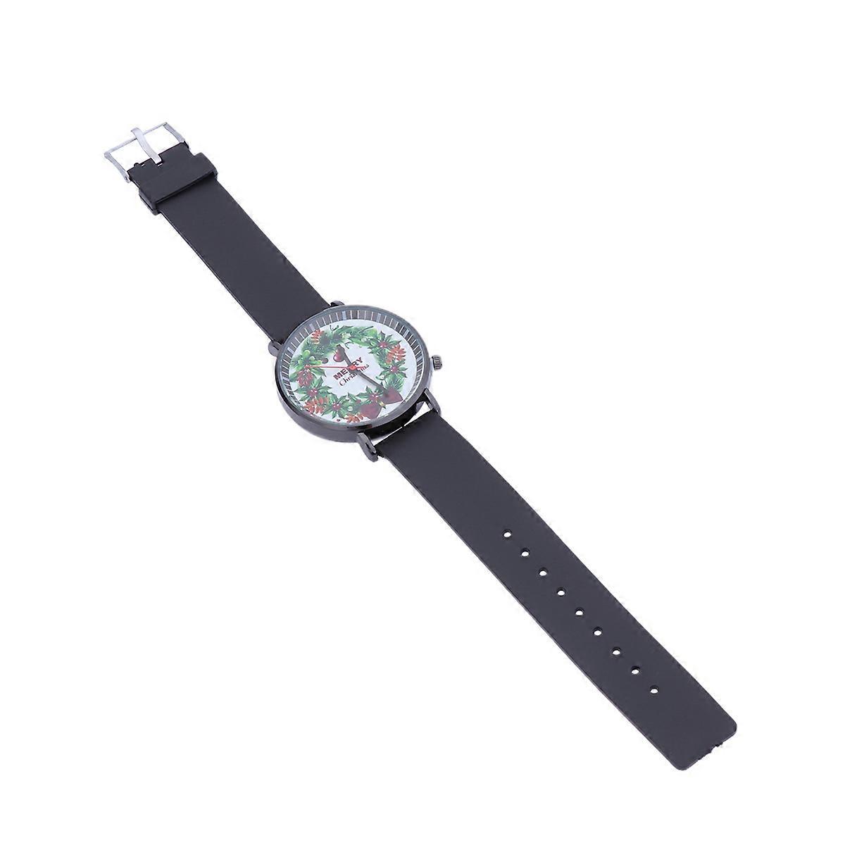 Casual Christmas Watch With Round Shape Designed For Students And Adults Featuring Timekeeping Function 1Pcs