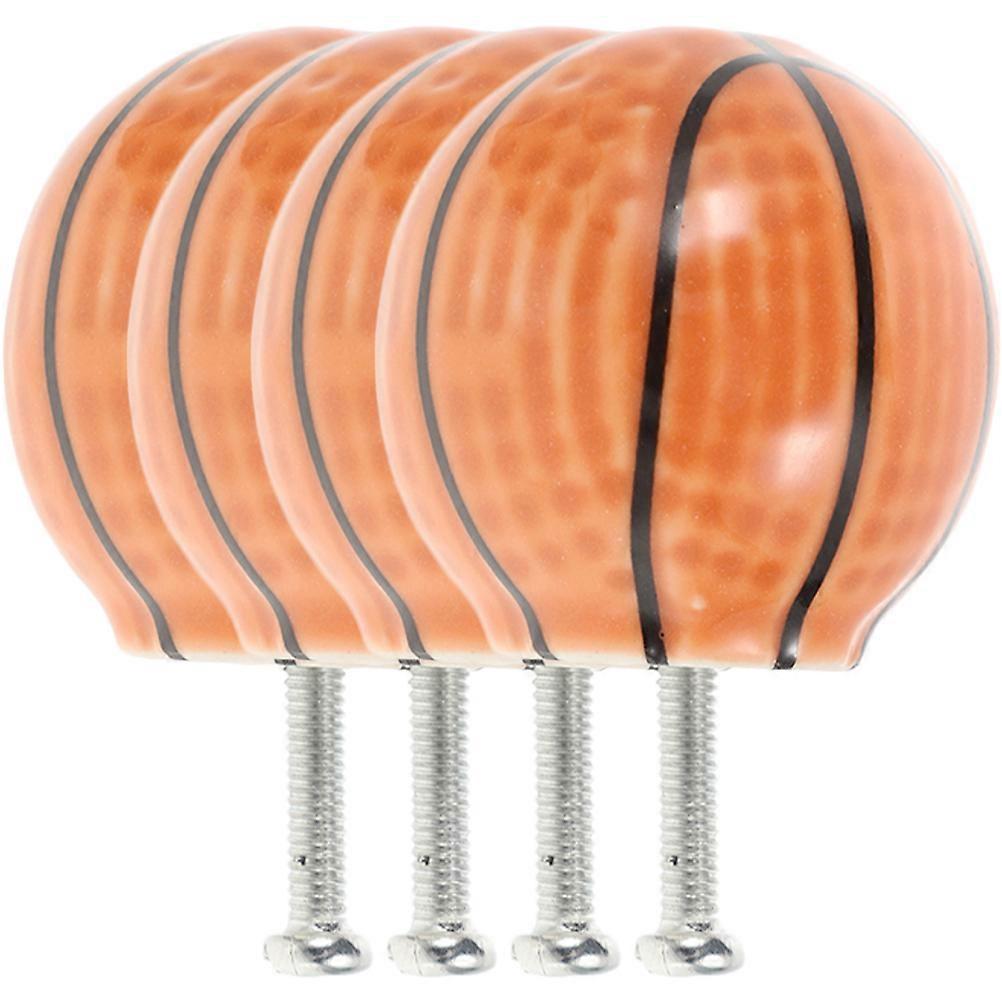Drawer Pull Handle Basketball Shape for 8Pcs Orange Cabinet Knobs