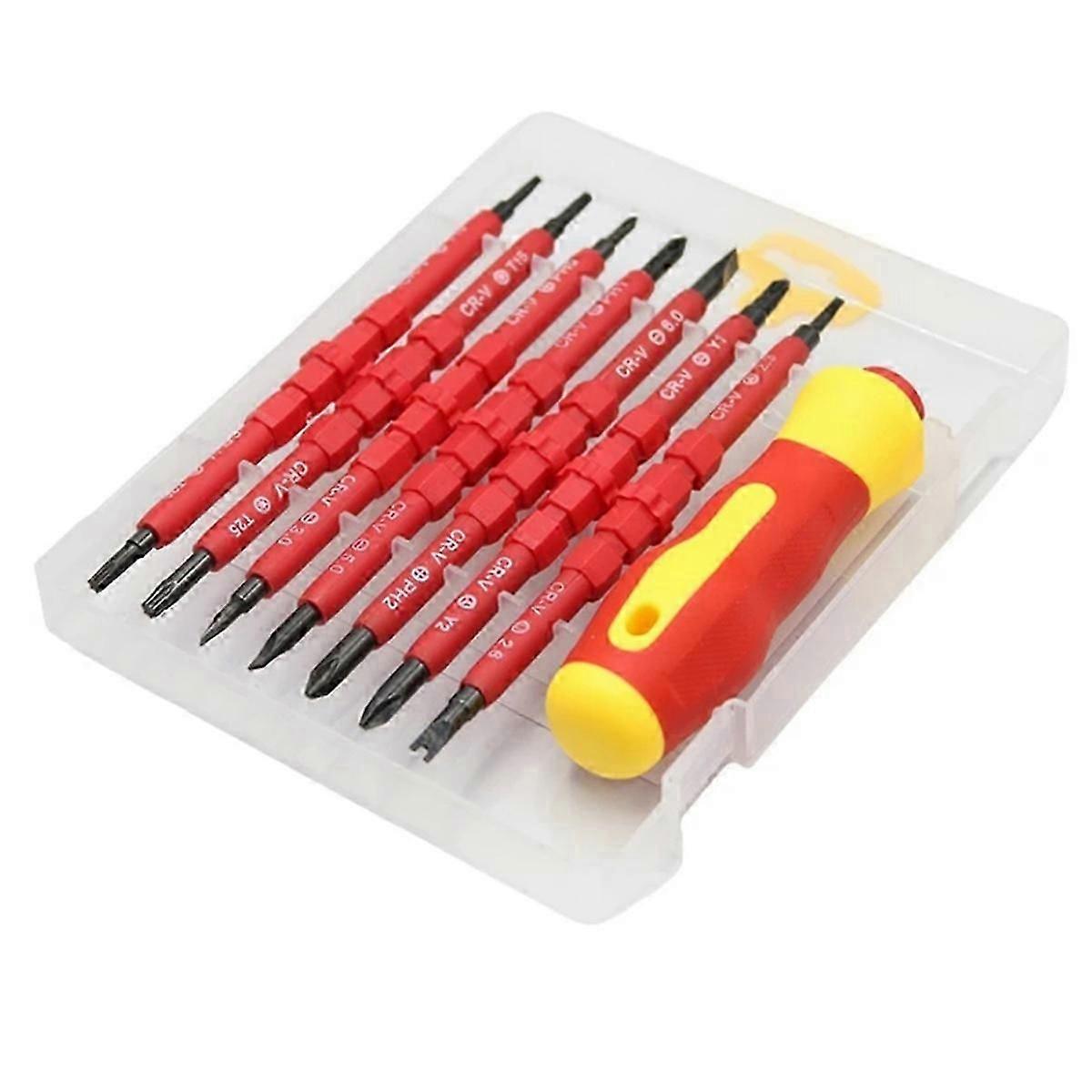 1000V VDE Insulated Screwdriver Set Magnetic Slotted Bits