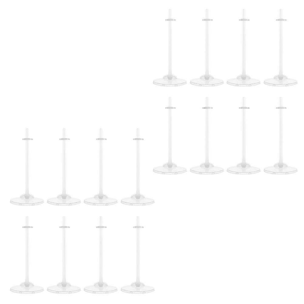 Doll Support Brackets Plastic Doll Display Stands for 16Pcs Transparent