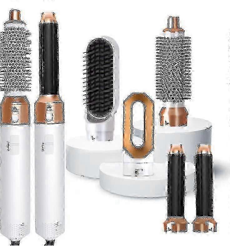5-in-1 haarstyler, föhn met heteluchtborstel, stijltang, wrapper witgoud