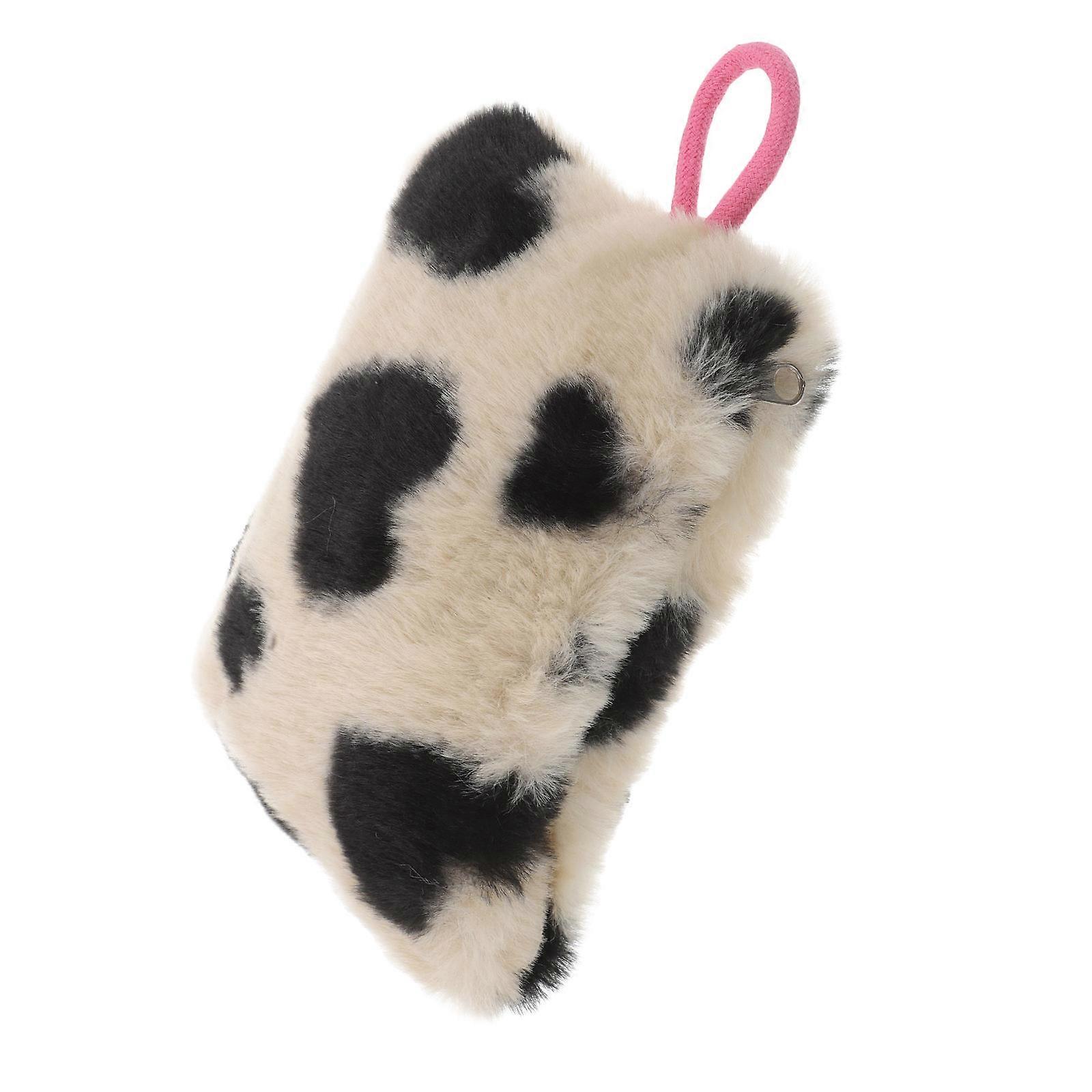 Heart Patterns Plush Bag Multi for Storage Use Adorable Plush Coin Bag Design