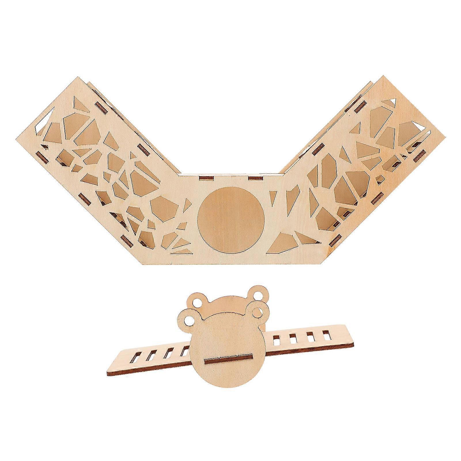 Hamster Maze Toy Hideout for Small Pets 2Sets Natural Wooden Playground