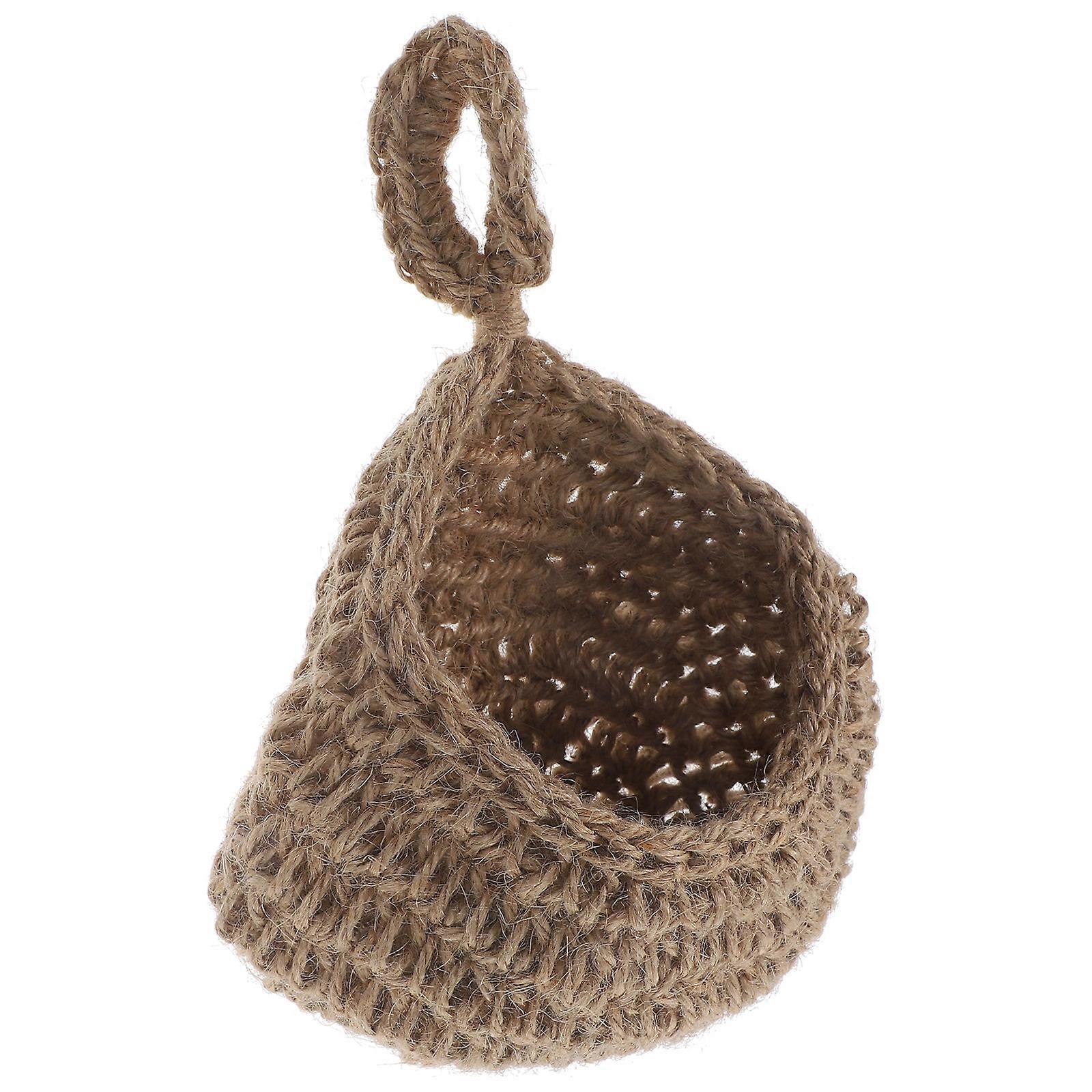 Coffee Jute Hanging Wall Basket for Storing 5Pcs Bohemian Style Planters