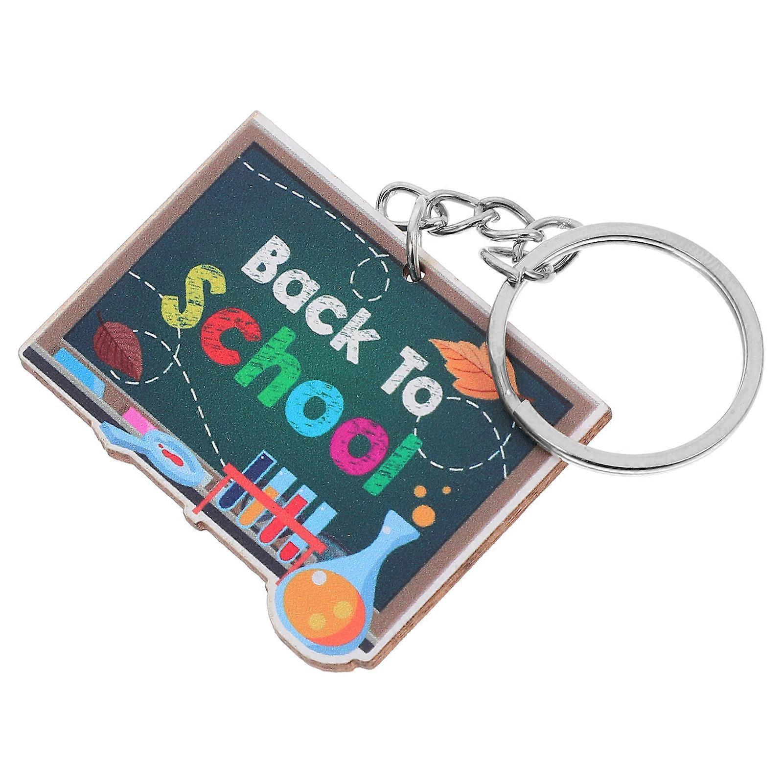 Welcome Back To School Keychain Student Decoration 2Pcs For Party Favors In Rectangular Shape