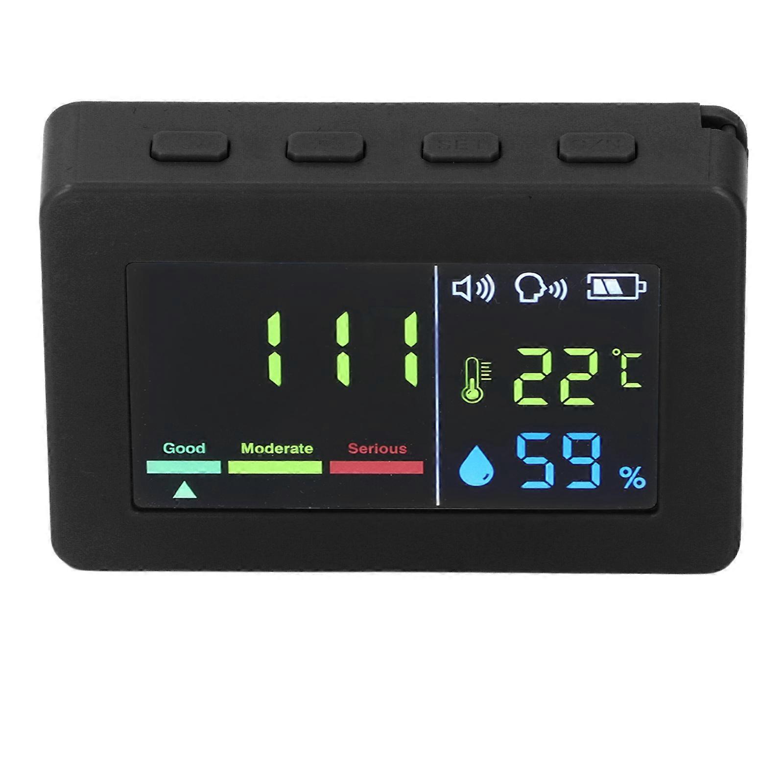 VT-CO02 Temperature Humidity Meter LCD Display 3.7V 1000mAh Black