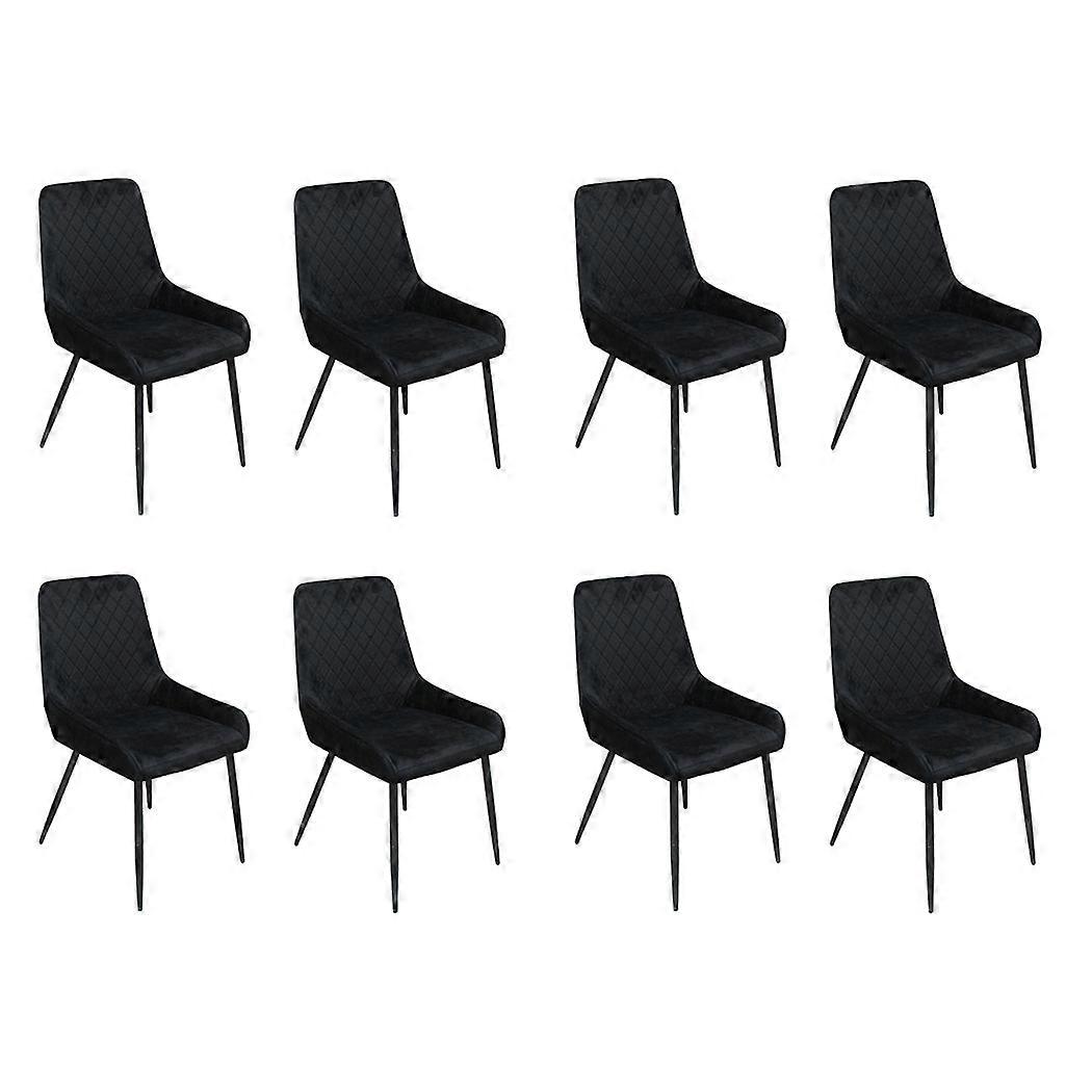 X 8 Padded Seat Soft Velvet Dining Chairs