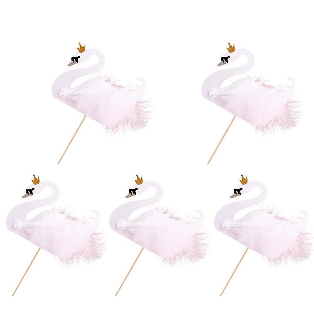 Elegant Swan Cake Topper 20Pcs Perfect For Desserts And Special Occasions In White