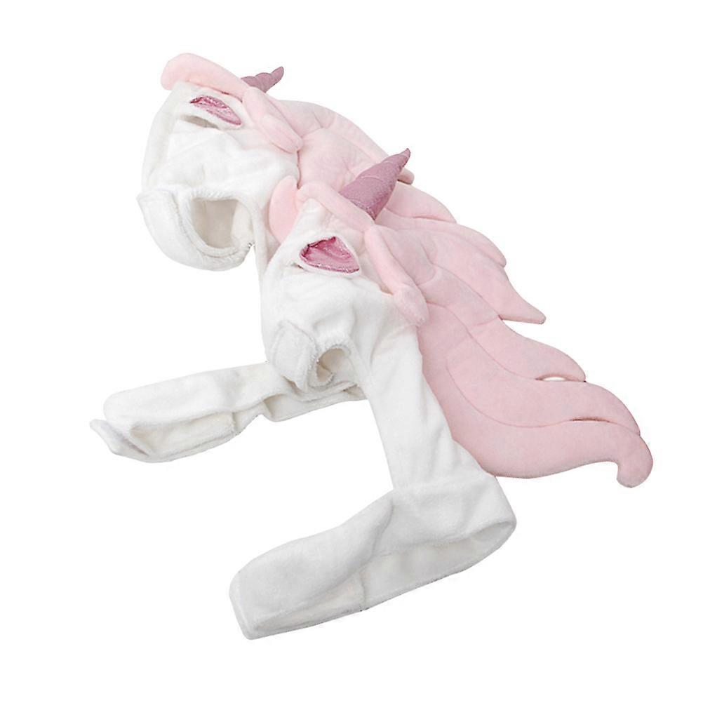 Pet Costume Unicorn Shape for Cat White Color 1 Piece