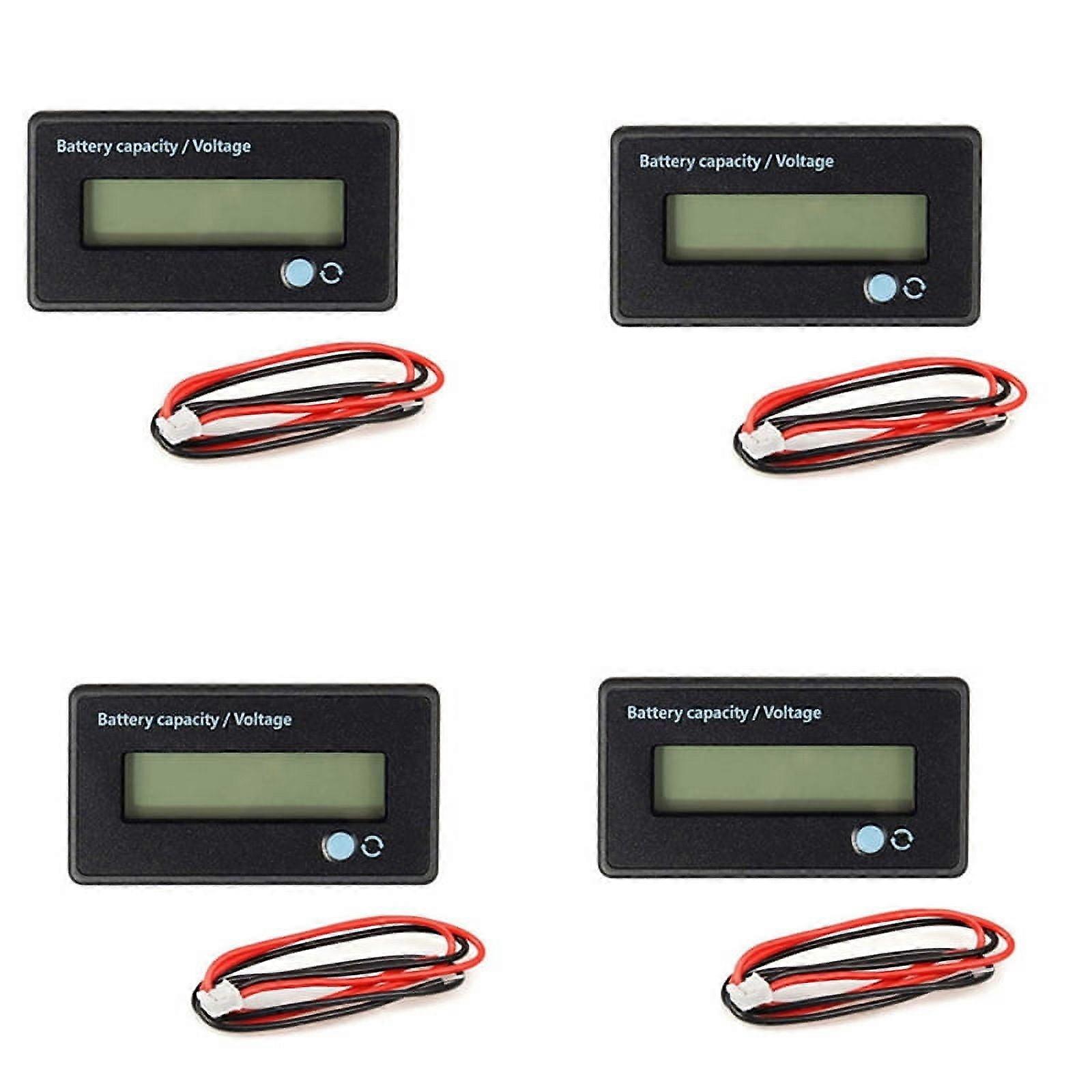 4X Battery Meter Battery Capacity Voltage Monitor, DC 12/24/36/48/60/72/84V Battery Capacity Voltage Gauge Indicator