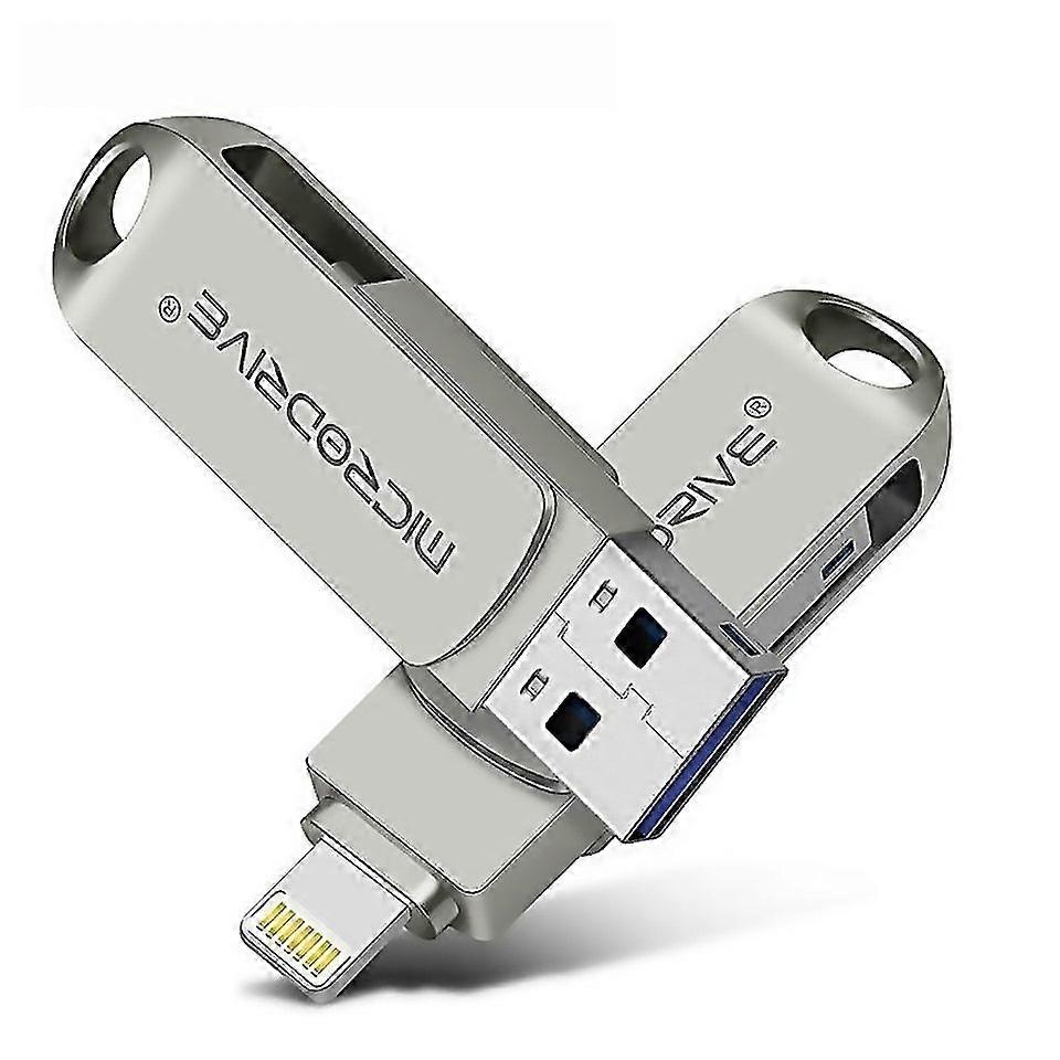 For Microdrive 2 In 1 8 Pin Usb 20 Portable Metal Usb Flash Disk Capacity16gb