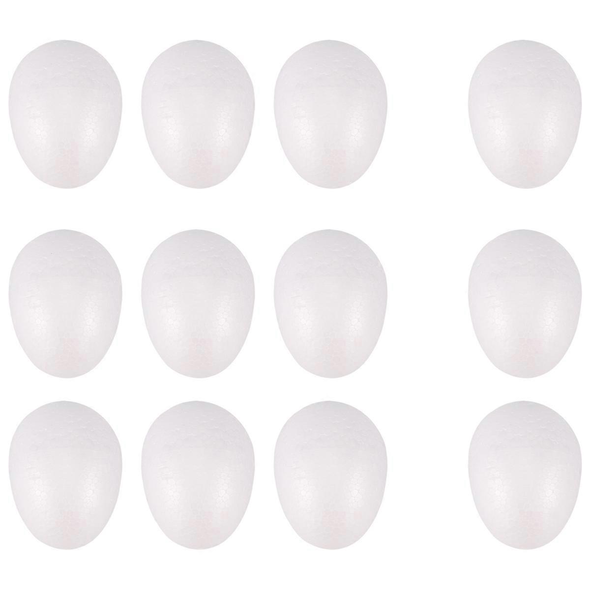 12 Pack 3 Inch Easter Foam Egg White Egg Craft Egg Foam Natural Polystyrene Egg Foam Handmade Egg Ba
