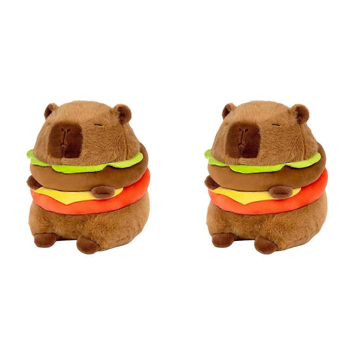 Realistic Capybara Burger Plush, Cute Capybara Stuffed Animal Pillow