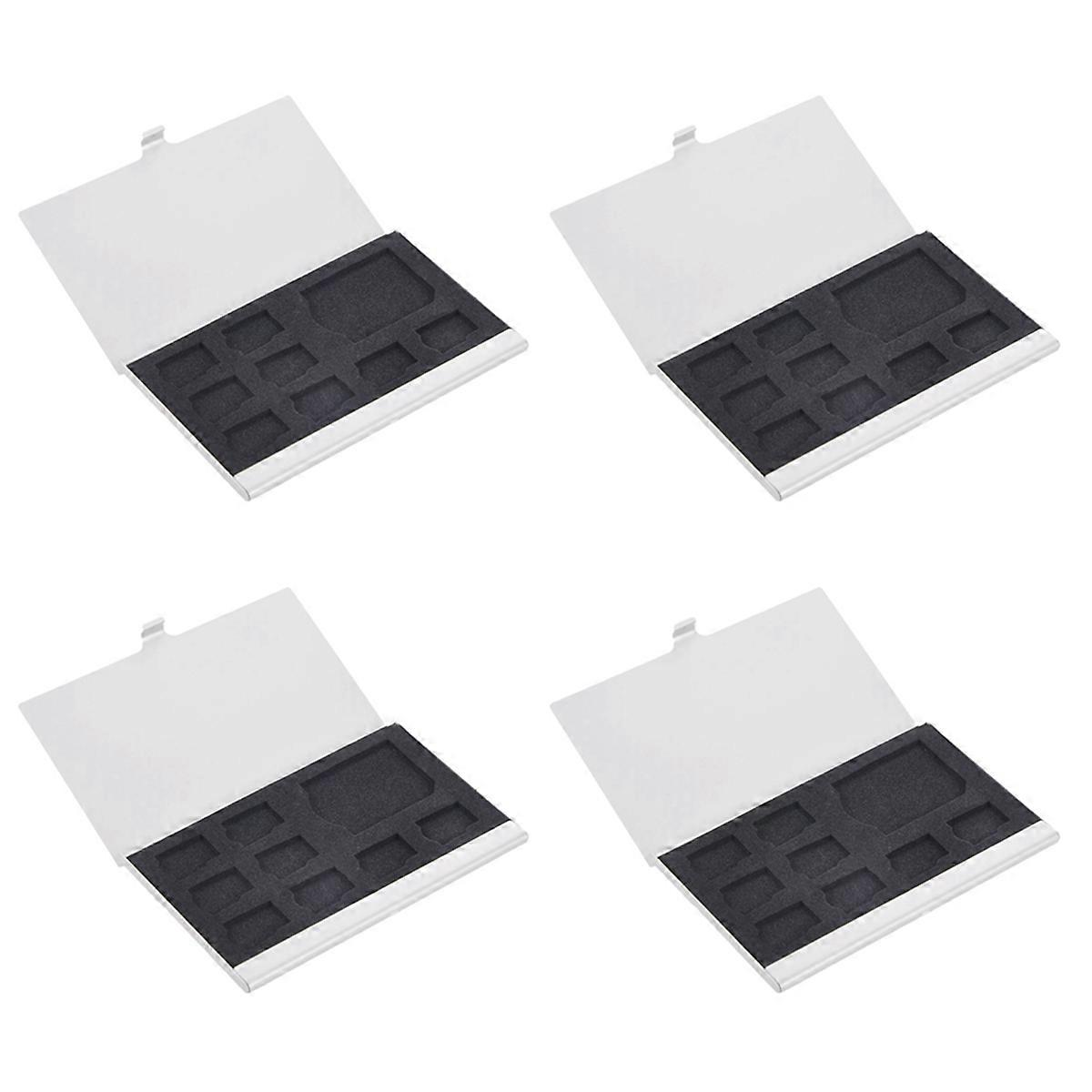 9 SD/SD Memory Card Storage Holder Box Metal Cases 8 TF&1 SD