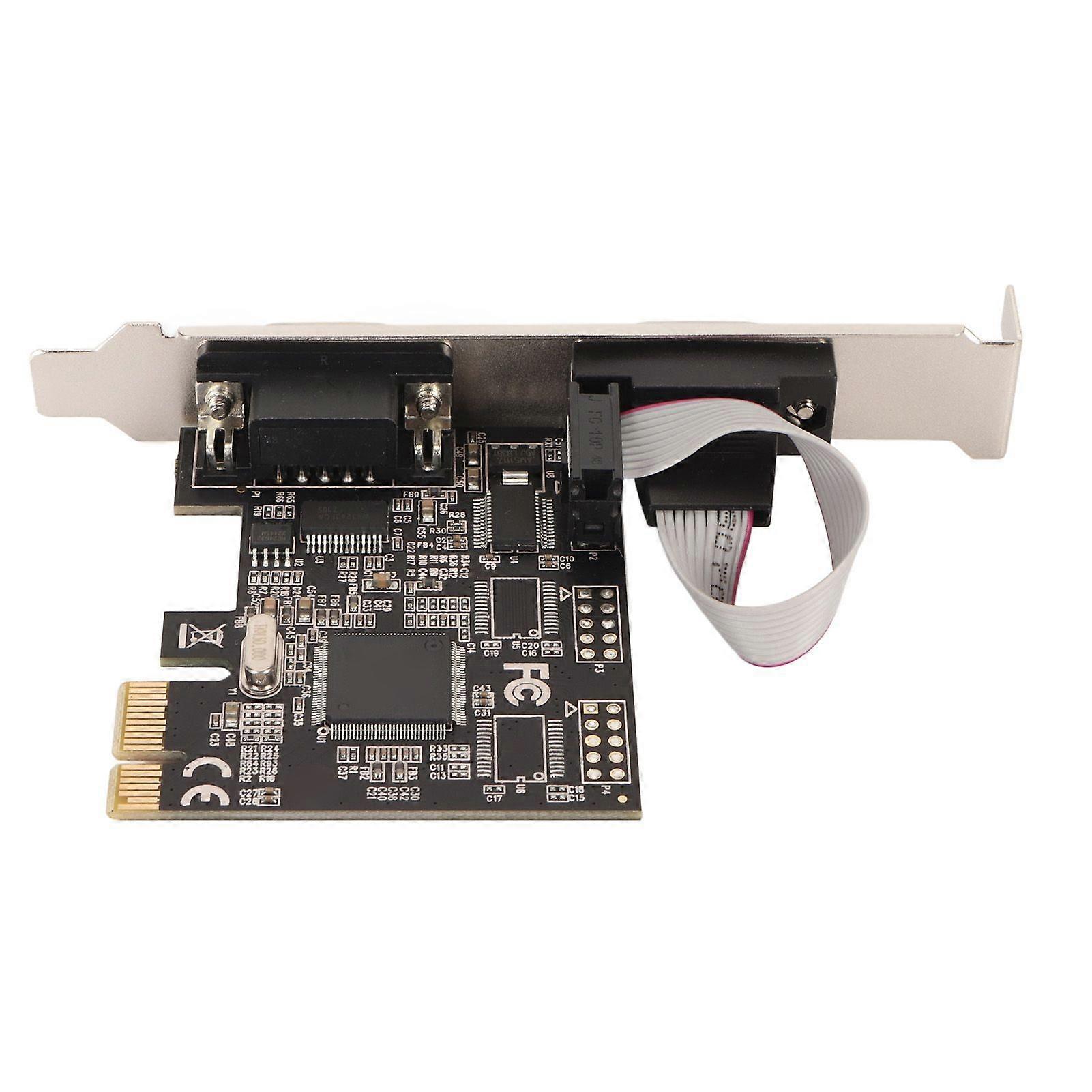 PCIe RS232 Serial Adapter Card 250Kbps 2 Ports PCI Express X1 Plug and Play PCIe to Dual Serial Card for Printer Scanner