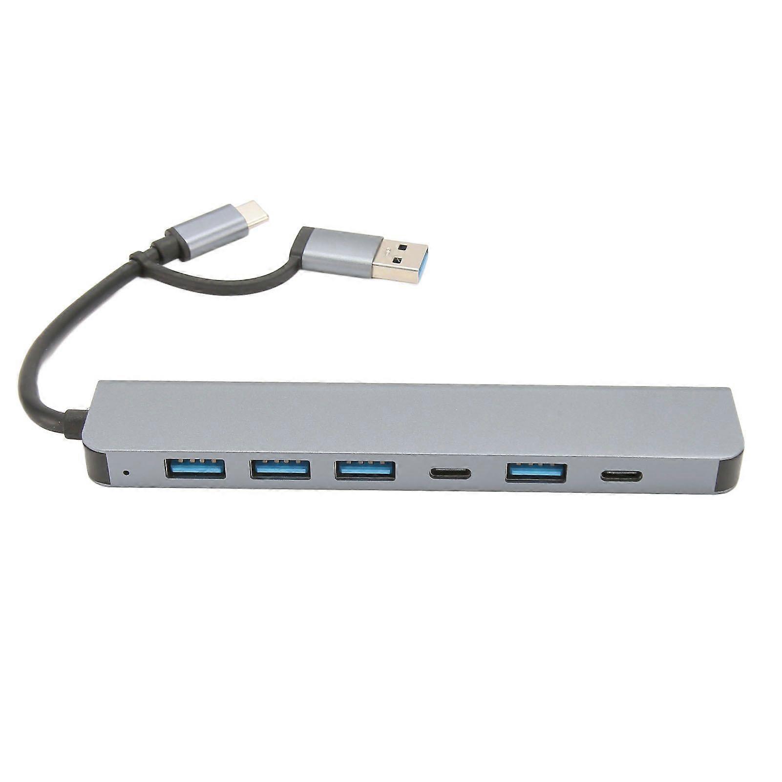 USB 3.0 USB C Hub 7 in 1 USB C Hub 5 USB 3.0 2 USB C Port 7 in 1 Multiport Adapter for Windows OS X