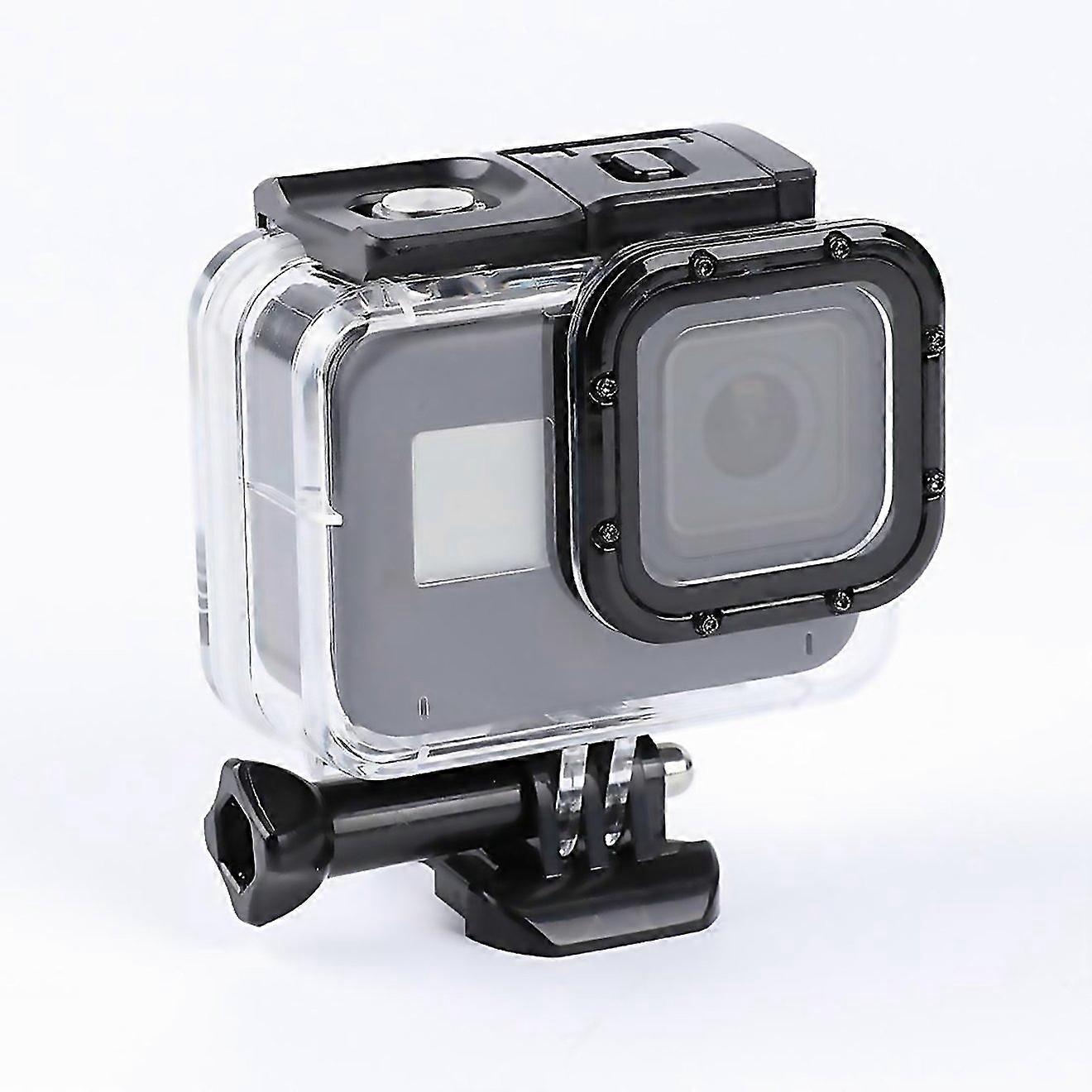 For Gopro Hero8 45m Waterproof Housing Protective Case With Buckle Basic Mount Screw Transparent Bla